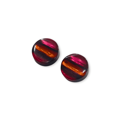 Maple Geometric Circles Shiny Stud Earrings