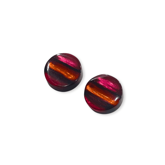 Maple Geometric Circles Shiny Stud Earrings