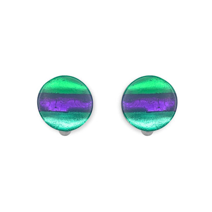 Aurora Geometric Circles Shiny Clip Earrings