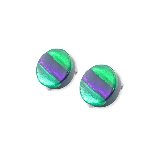 Aurora Geometric Circles Shiny Clip Earrings
