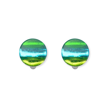 Neptune Geometric Circles Shiny Clip Earrings