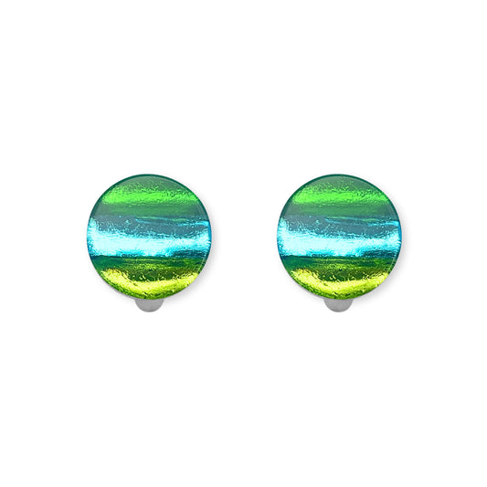 Neptune Geometric Circles Shiny Clip Earrings