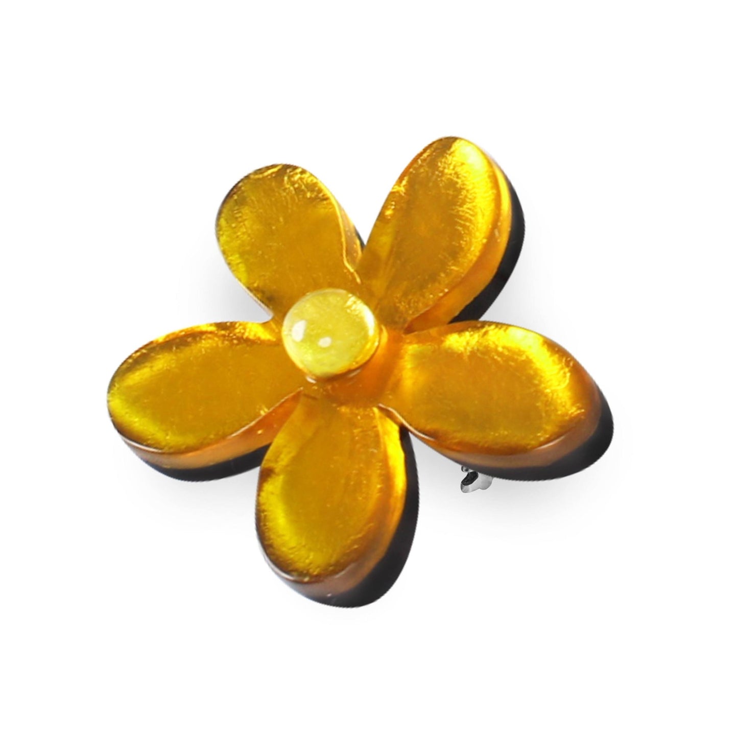 Palomino Flower Shiny Brooch | The Jewellery Stop