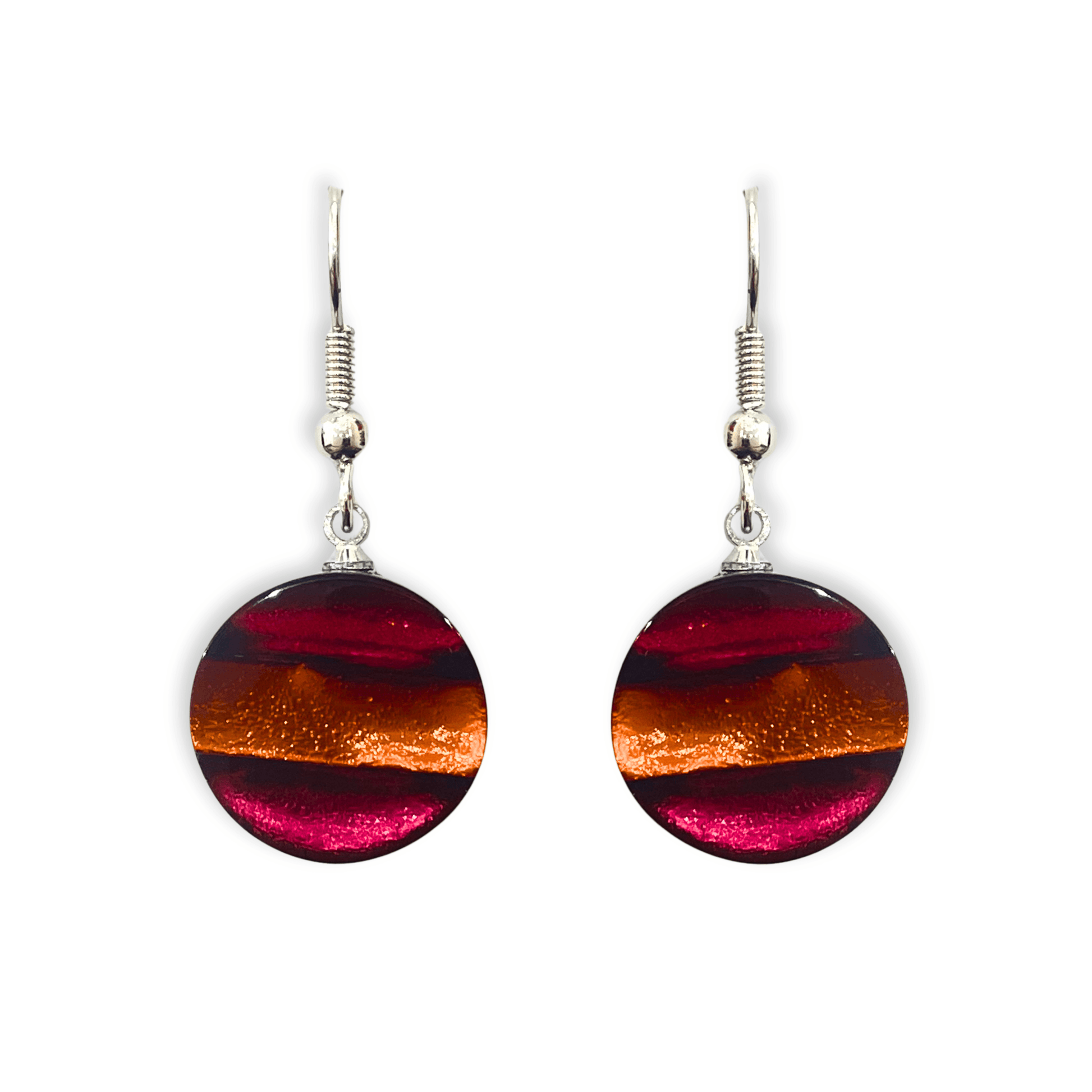 Maple Geometric Circles Shiny Fish Hook Earrings