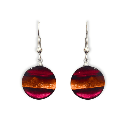 Maple Geometric Circles Shiny Fish Hook Earrings