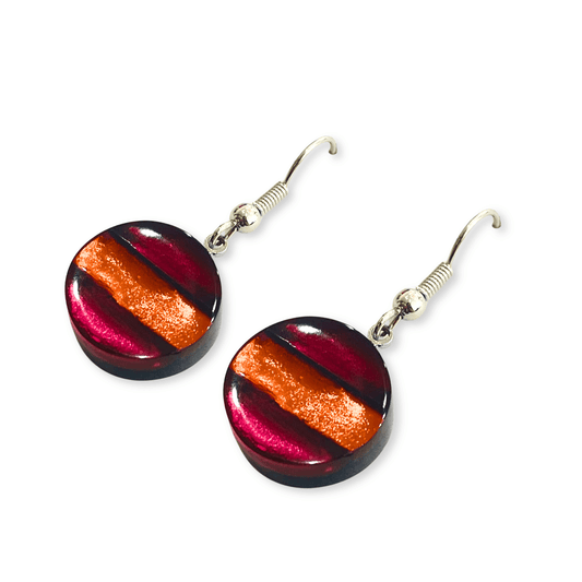 Maple Geometric Circles Shiny Fish Hook Earrings