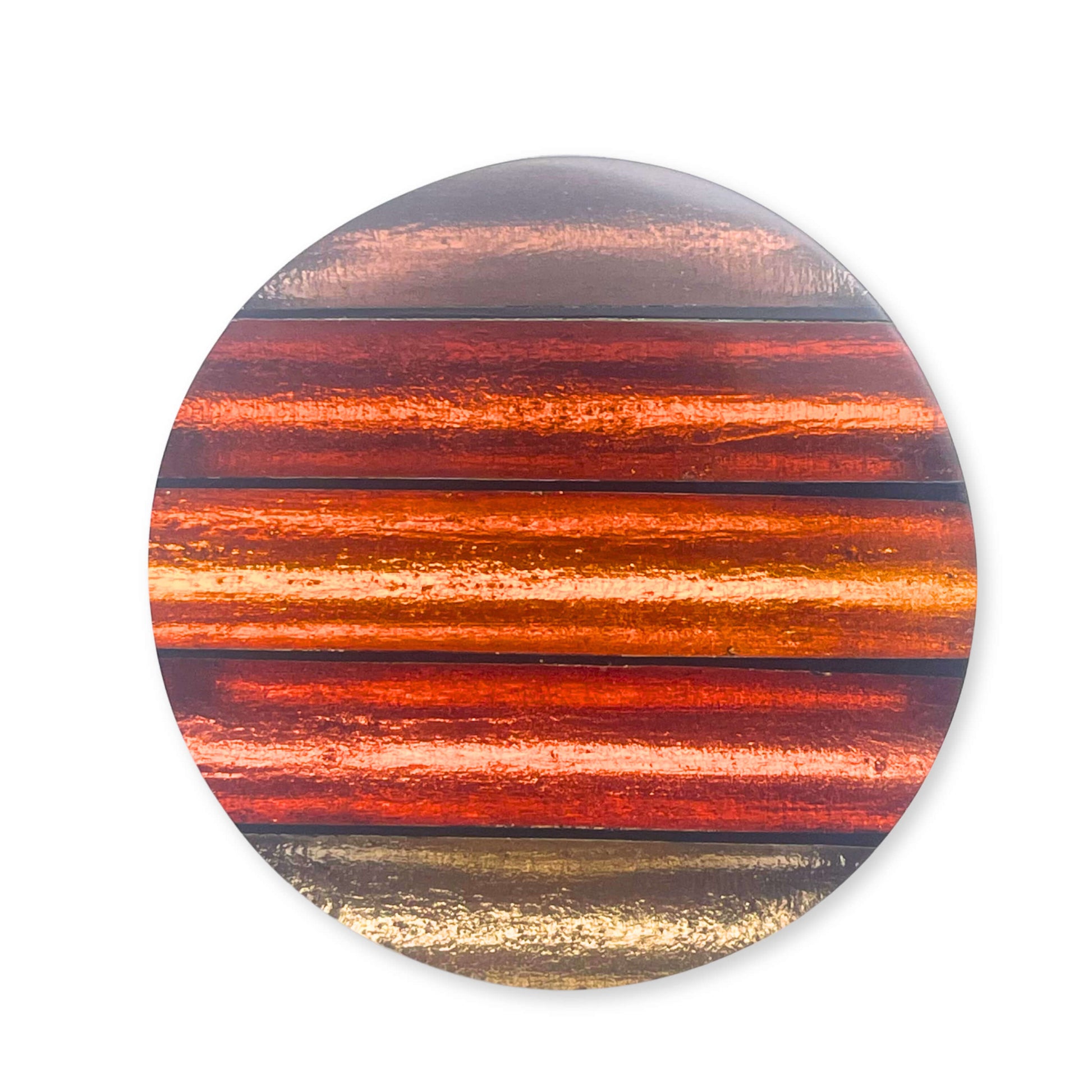 Amber Geometric Circles Shiny Brooch