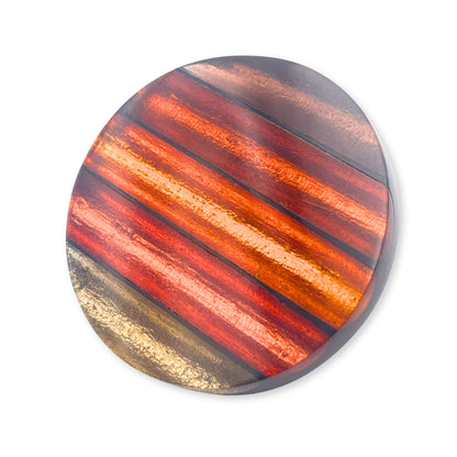 Amber Geometric Circles Shiny Brooch
