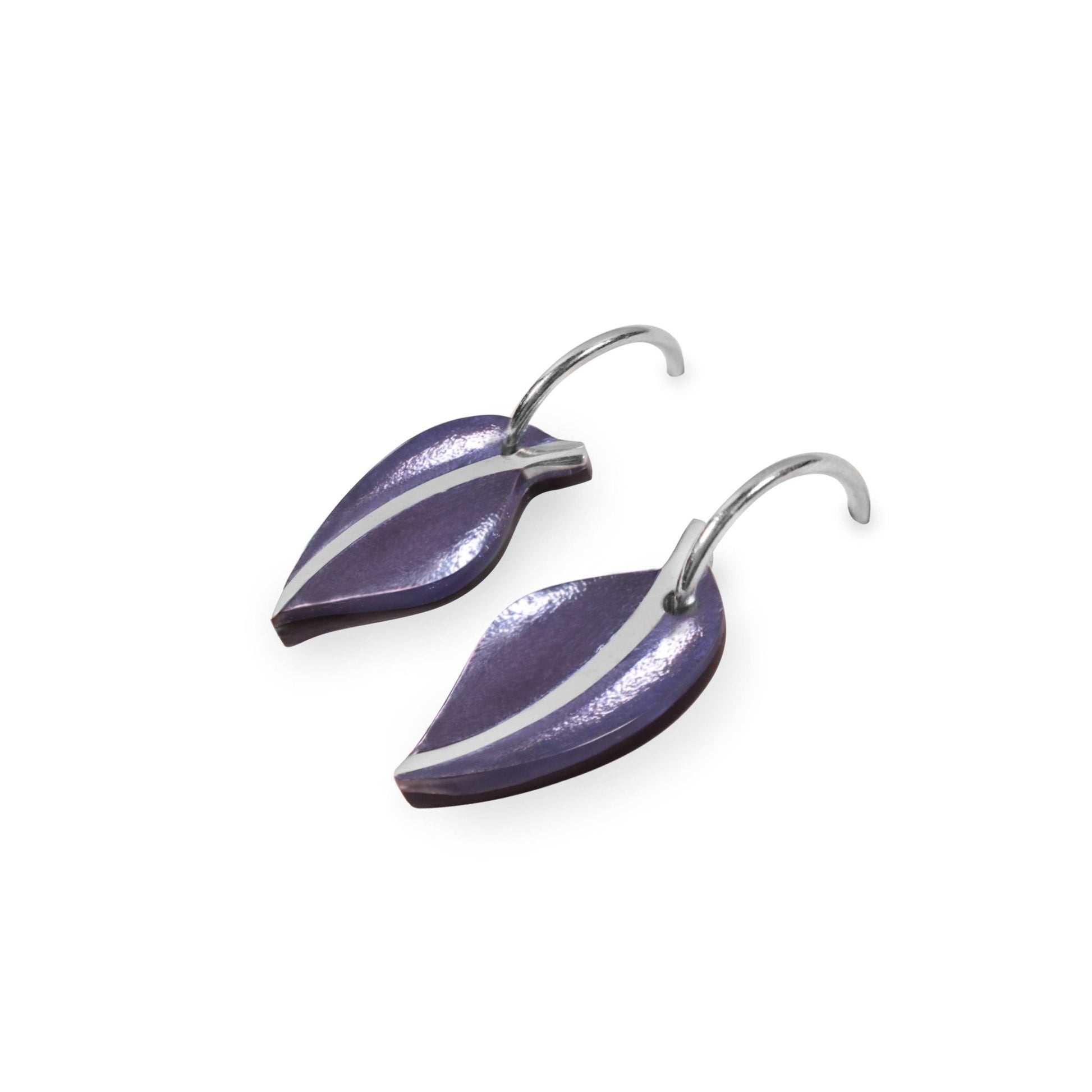Lavender Leaf Shiny Creole Earrings | The Jewellery Stop