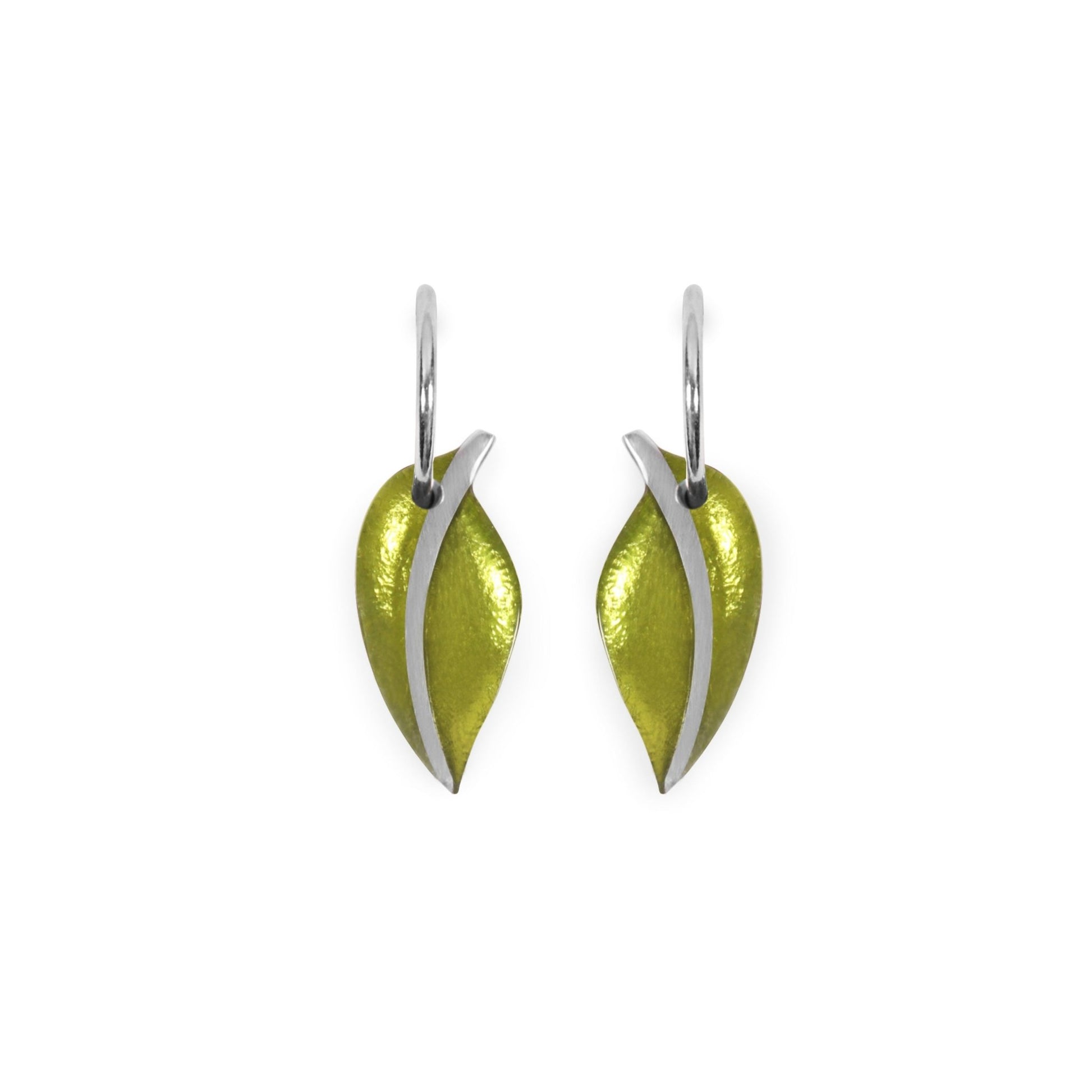 Lime Leaf Shiny Creole Earrings | The Jewellery Stop