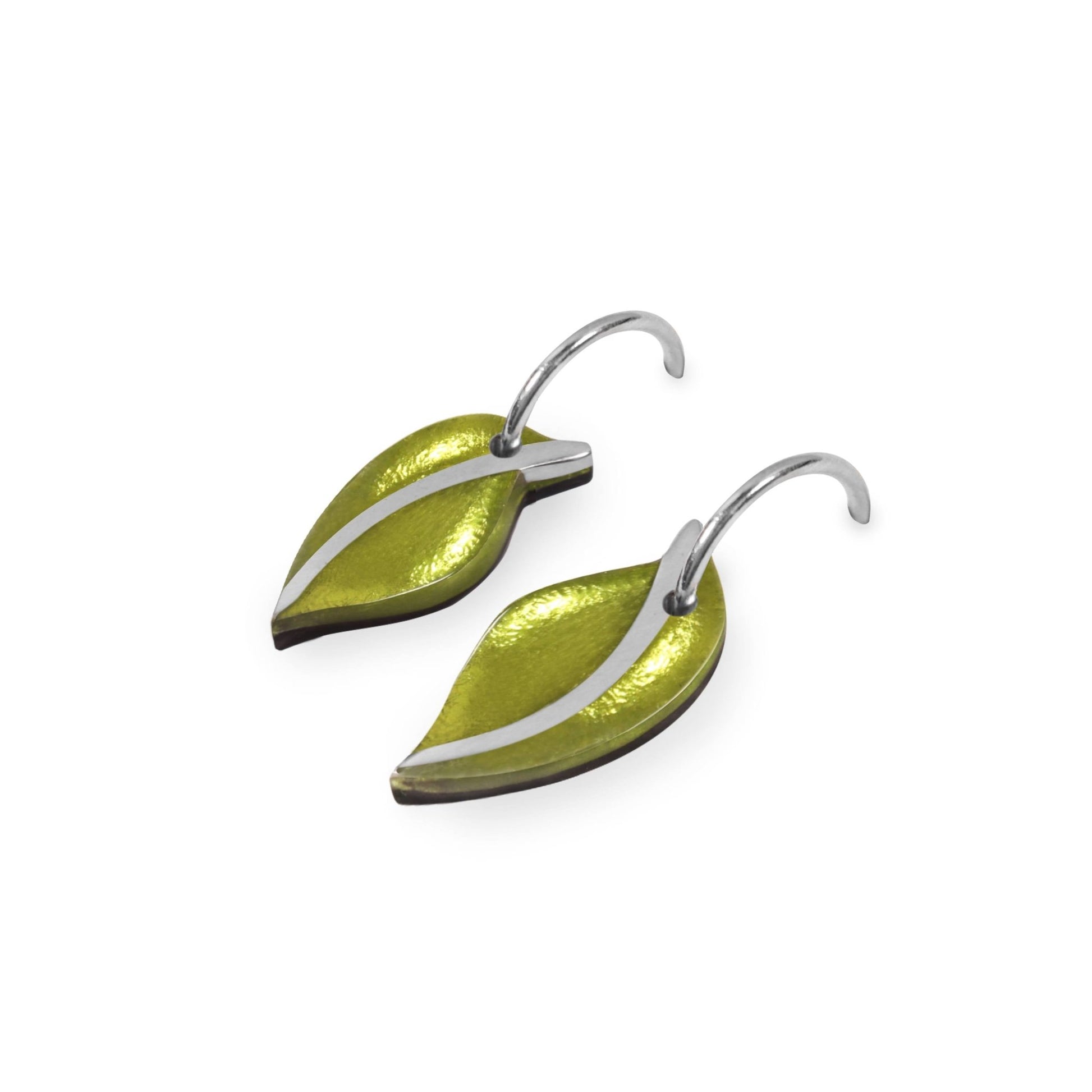 Lime Leaf Shiny Creole Earrings | The Jewellery Stop