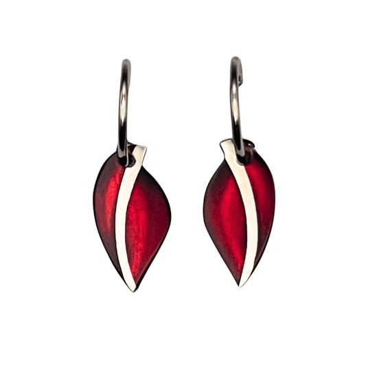 Maple Leaf Shiny Creole Earrings | The Jewellery Stop