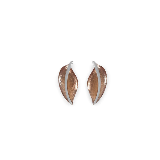 Gold Leaf Shiny Stud Earrings | The Jewellery Stop