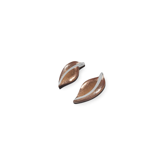 Gold Leaf Shiny Stud Earrings | The Jewellery Stop