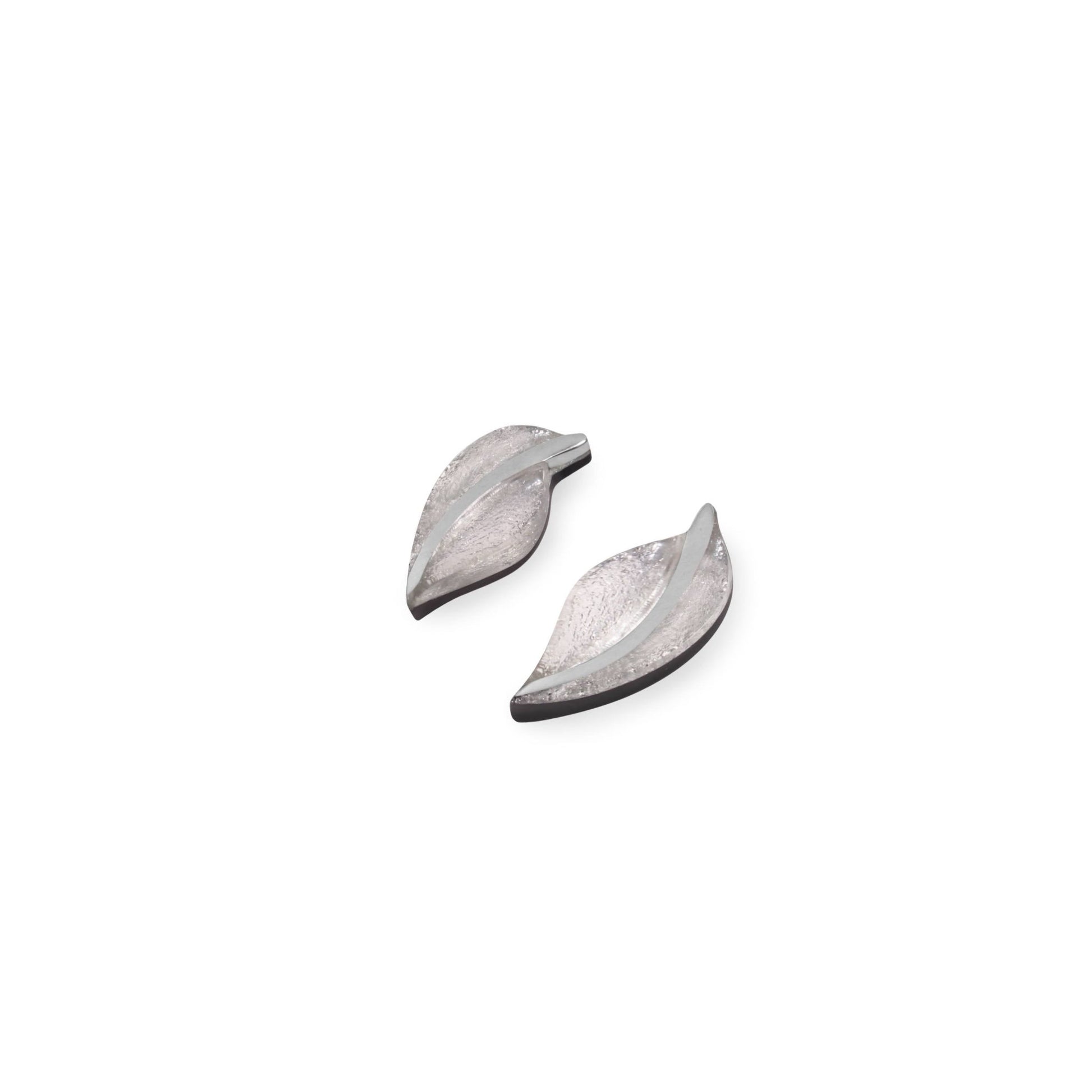 Silver Leaf Shiny Stud Earrings | The Jewellery Stop