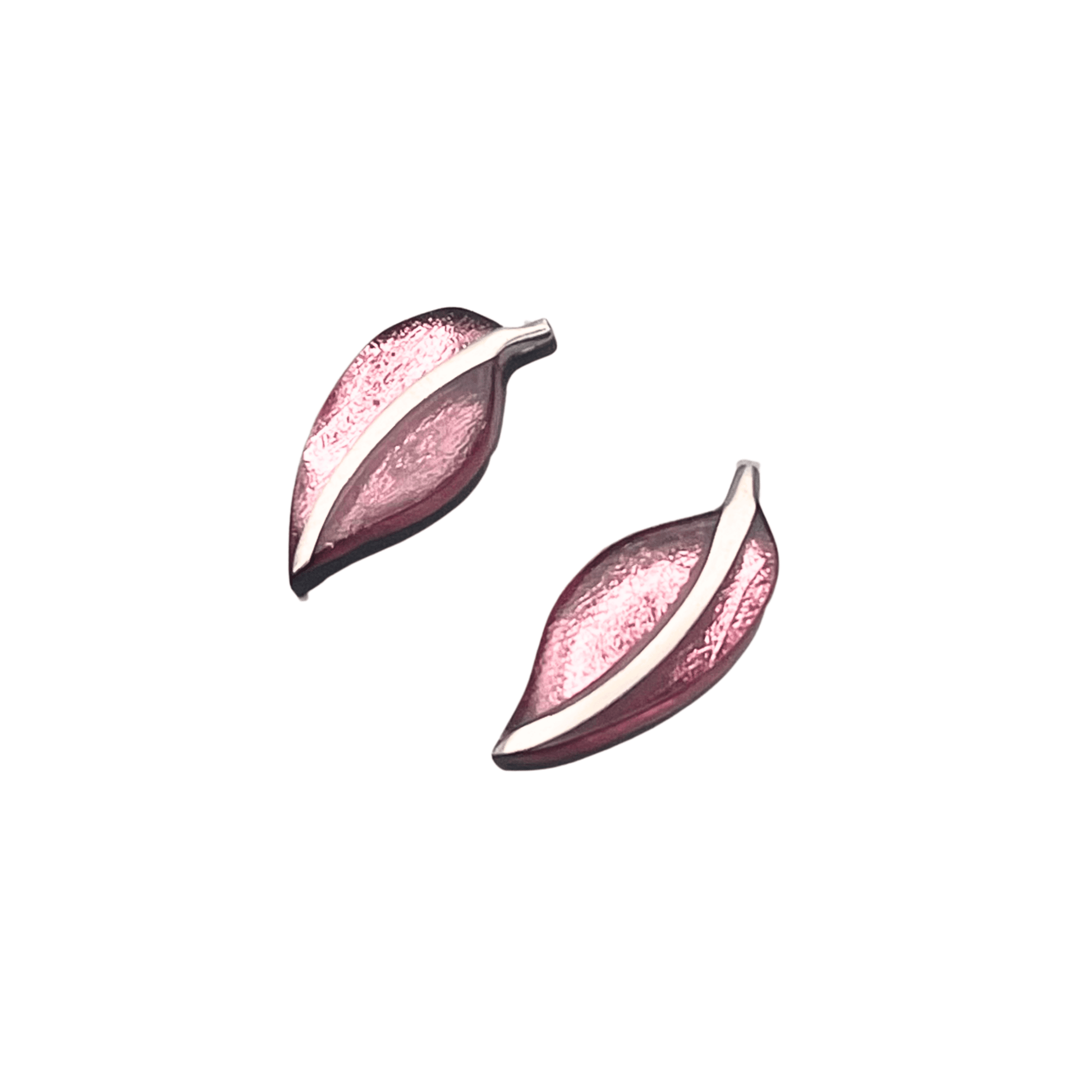 Rose Leaf Shiny Stud Earrings | The Jewellery Stop