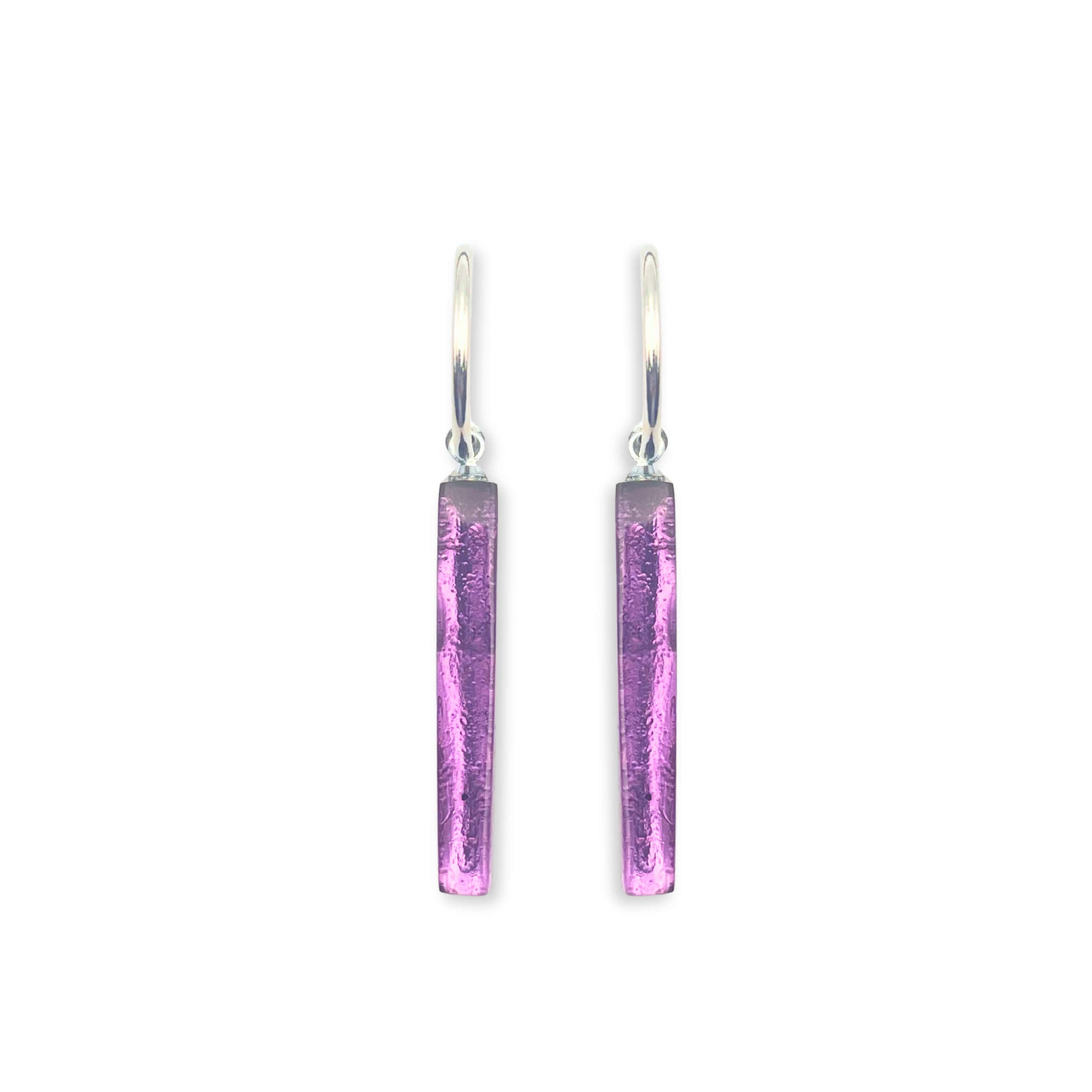 Rainbow Square Sticks Shiny Creole Earrings