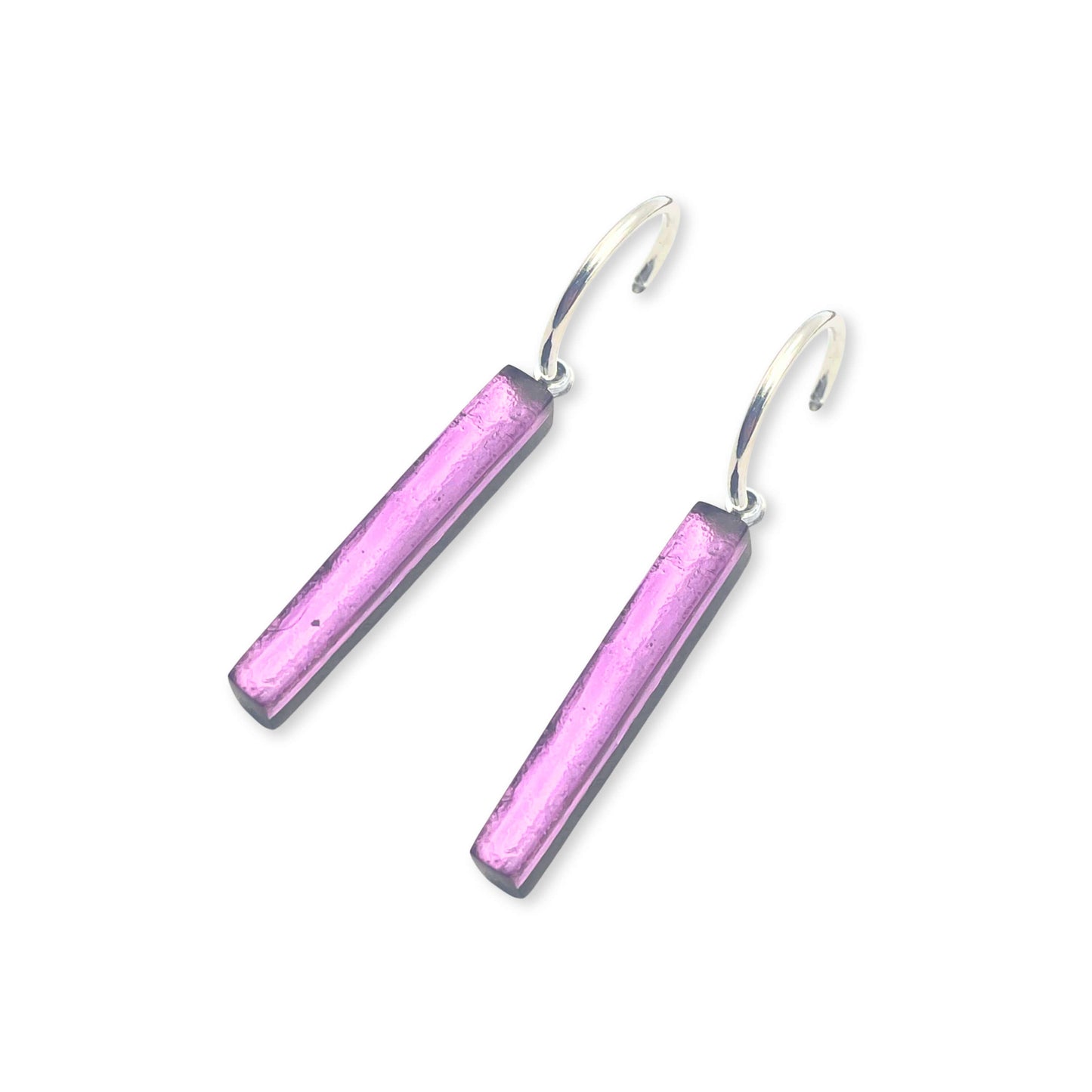 Rainbow Square Sticks Shiny Creole Earrings