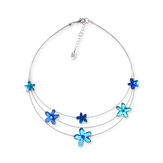Turquoise Flower Shiny Extravaganza Necklace