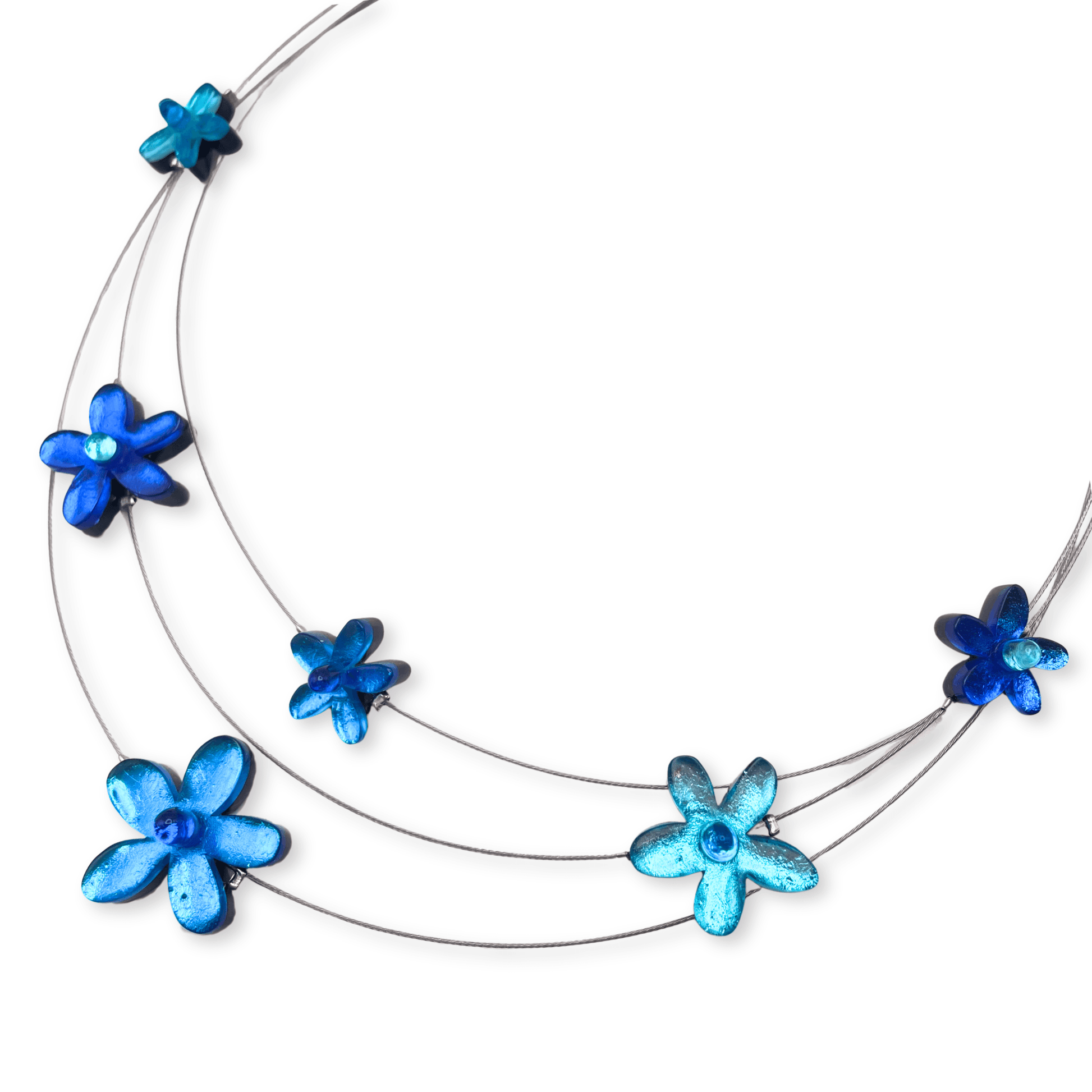 Turquoise Flower Shiny Extravaganza Necklace