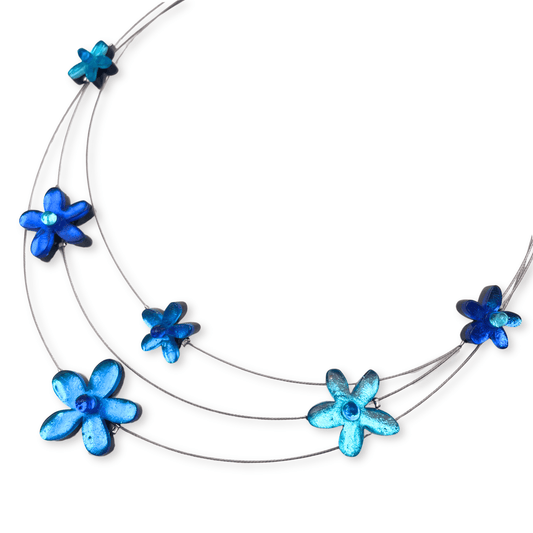 Turquoise Flower Shiny Extravaganza Necklace