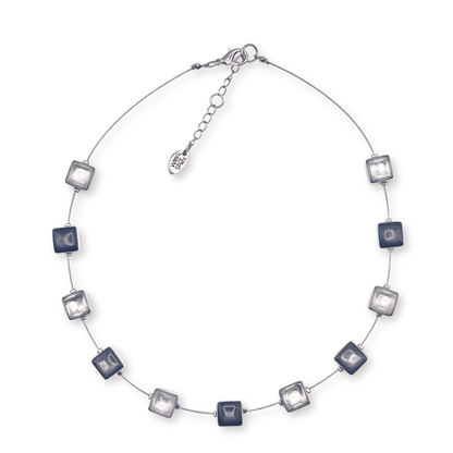 Silhouette Aluminium Squares Shiny Necklace | The Jewellery Stop