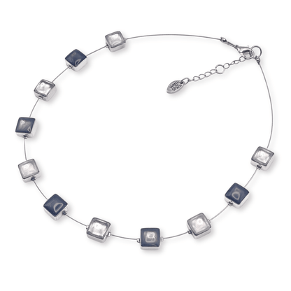 Silhouette Aluminium Squares Shiny Necklace | The Jewellery Stop