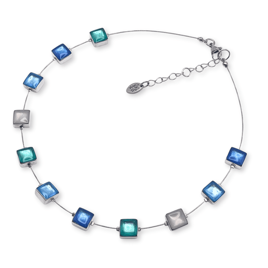 Arctic Aluminium Squares Shiny Necklace | The Jewellery Stop