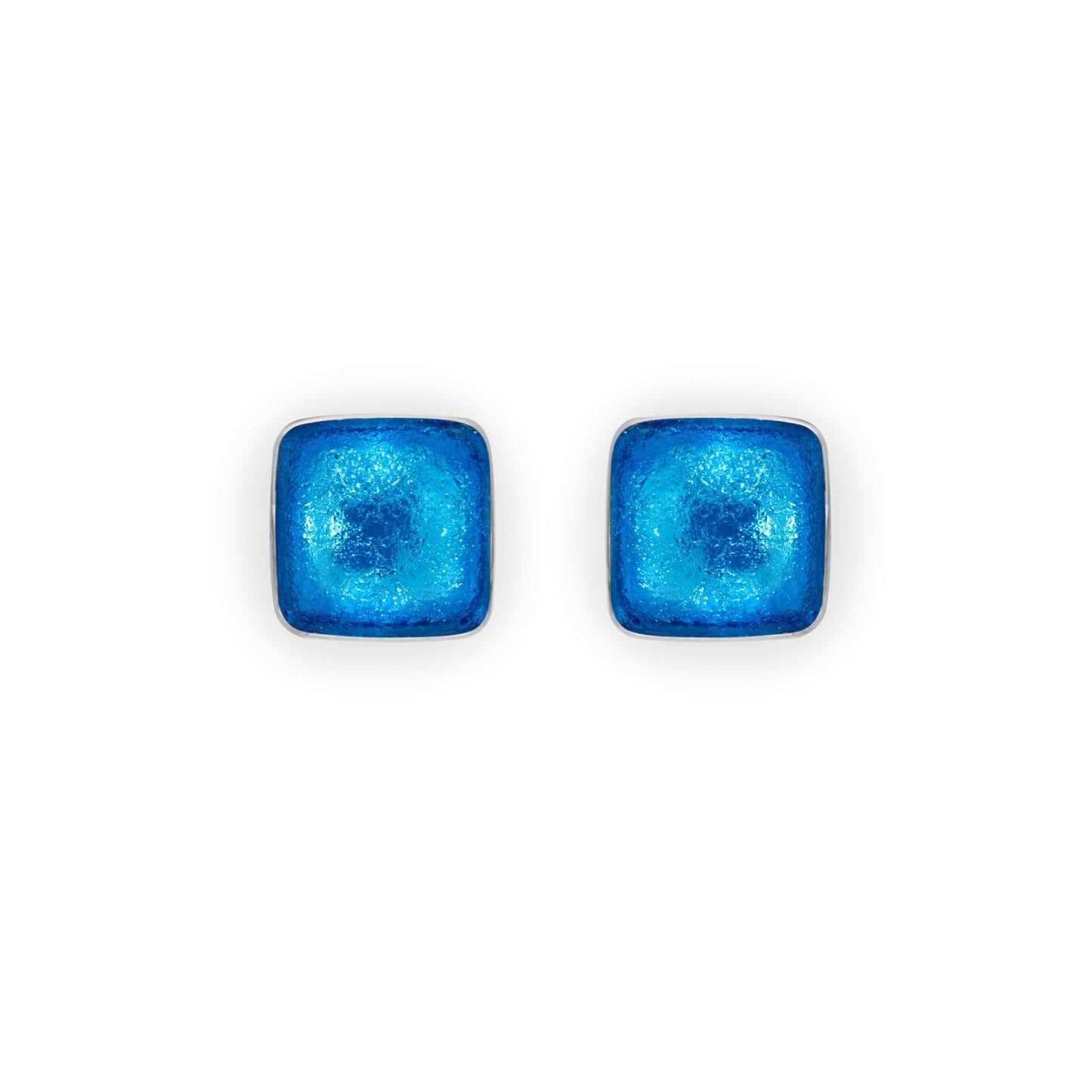 Aurora Aluminium Squares Shiny Stud Earrings | The Jewellery Stop