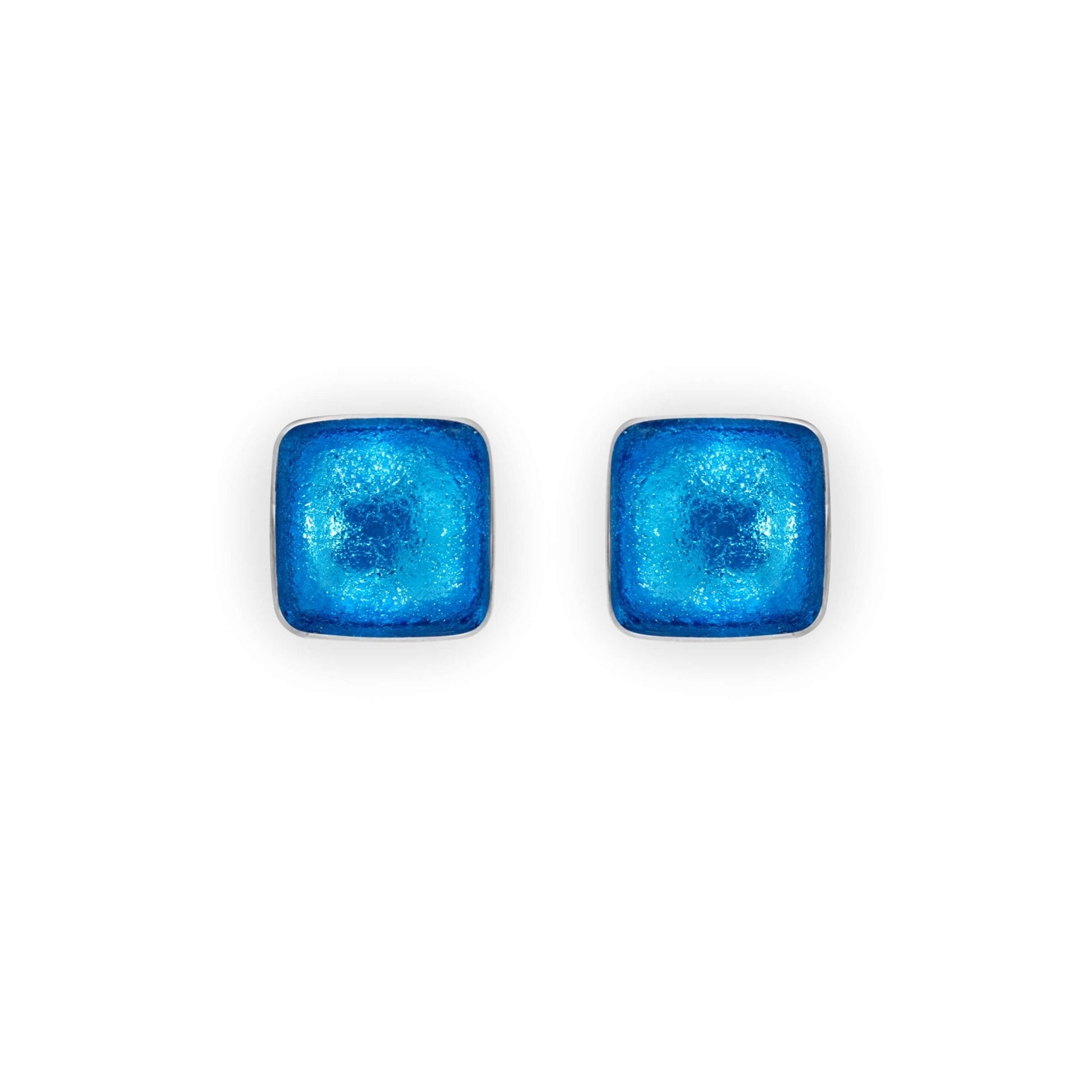 Aurora Aluminium Squares Shiny Stud Earrings | The Jewellery Stop