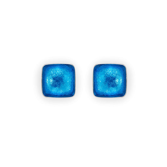 Aurora Aluminium Squares Shiny Stud Earrings | The Jewellery Stop