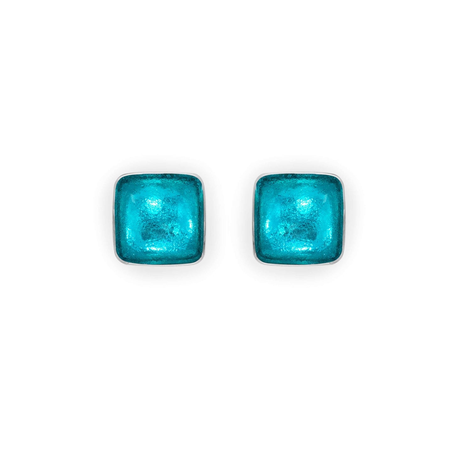 Neptune Aluminium Squares Shiny Stud Earrings | The Jewellery Stop