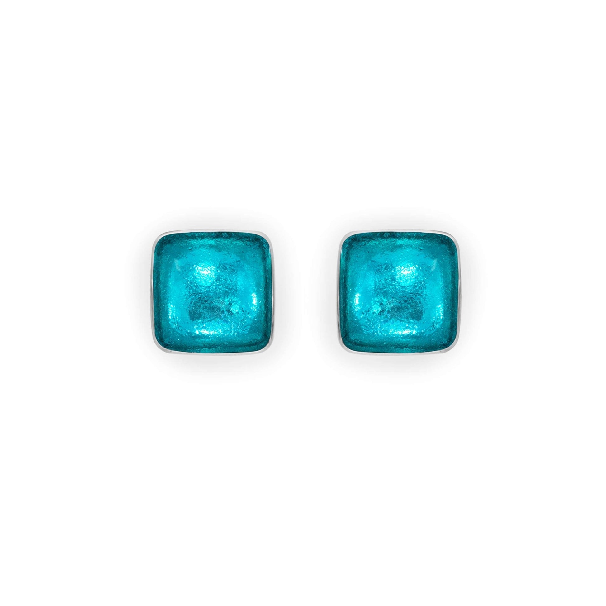Neptune Aluminium Squares Shiny Stud Earrings | The Jewellery Stop