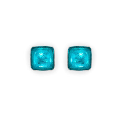 Neptune Aluminium Squares Shiny Stud Earrings | The Jewellery Stop