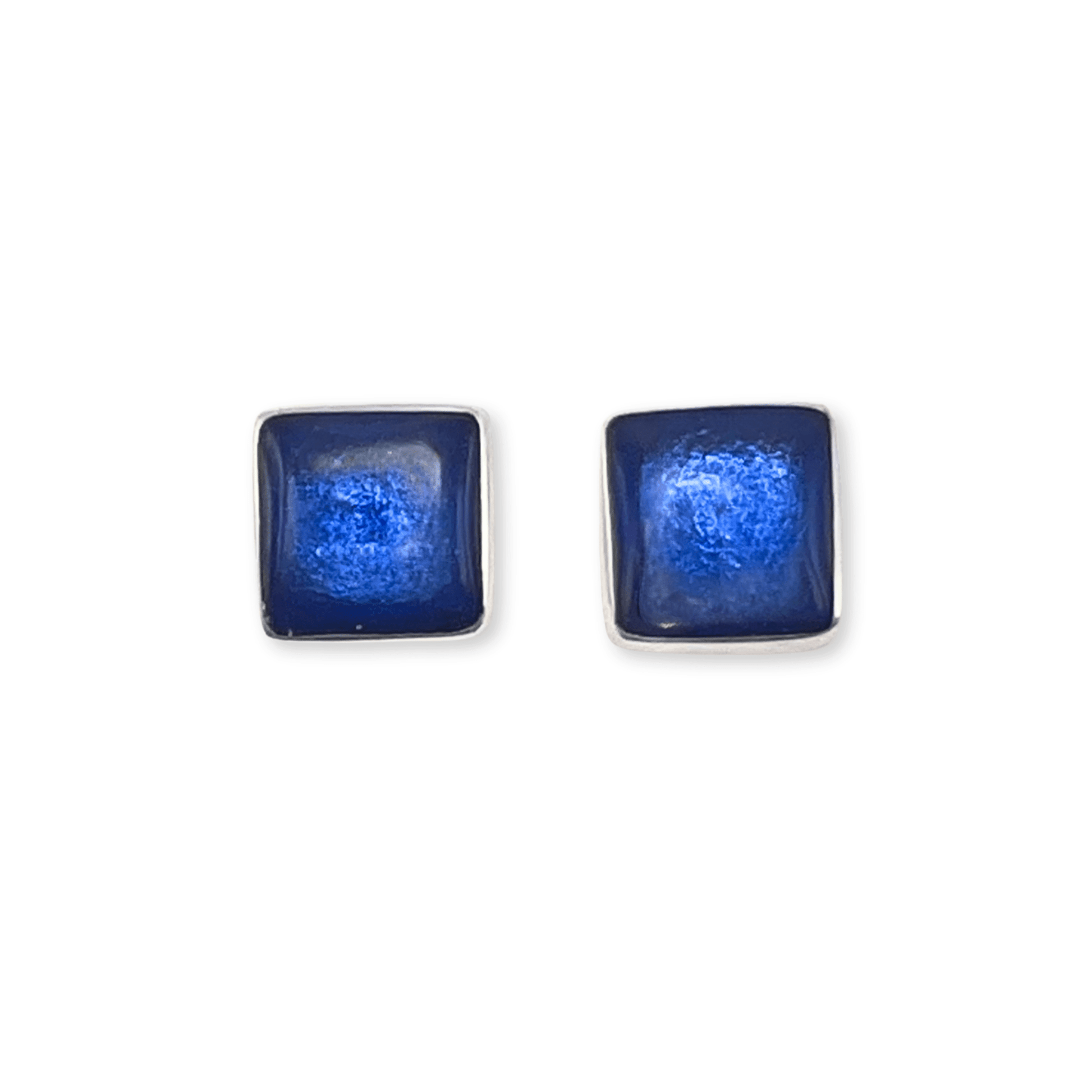 Ocean Aluminium Squares Shiny Stud Earrings | The Jewellery Stop