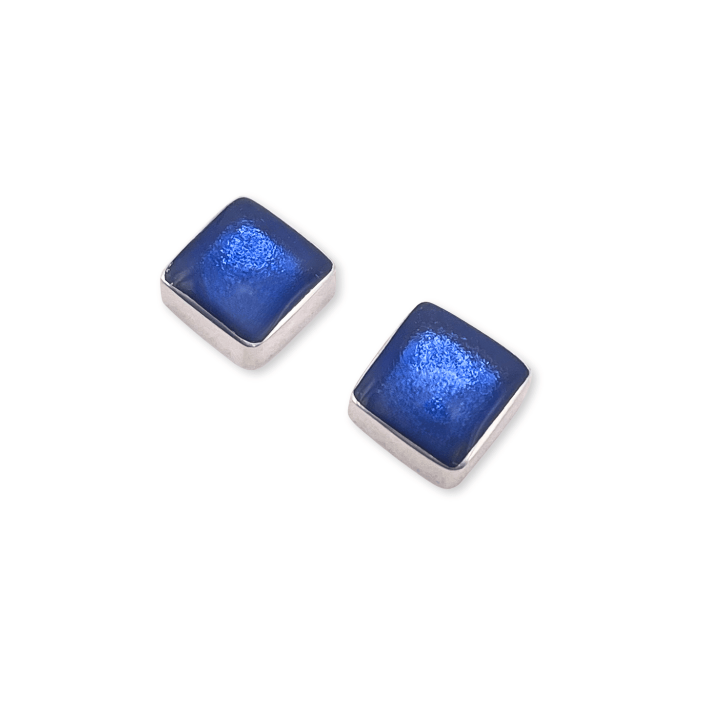 Ocean Aluminium Squares Shiny Stud Earrings | The Jewellery Stop