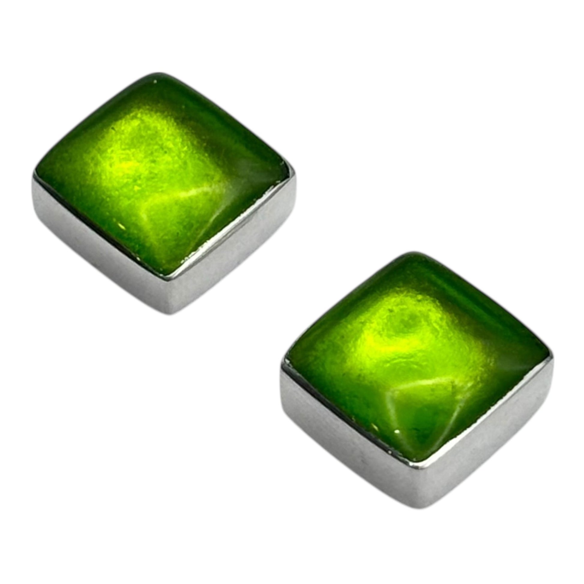 Zest Aluminium Squares Shiny Stud Earrings | The Jewellery Stop