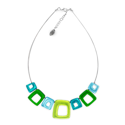 Neptune Hollow Squares Matte Necklace | The Jewellery Stop