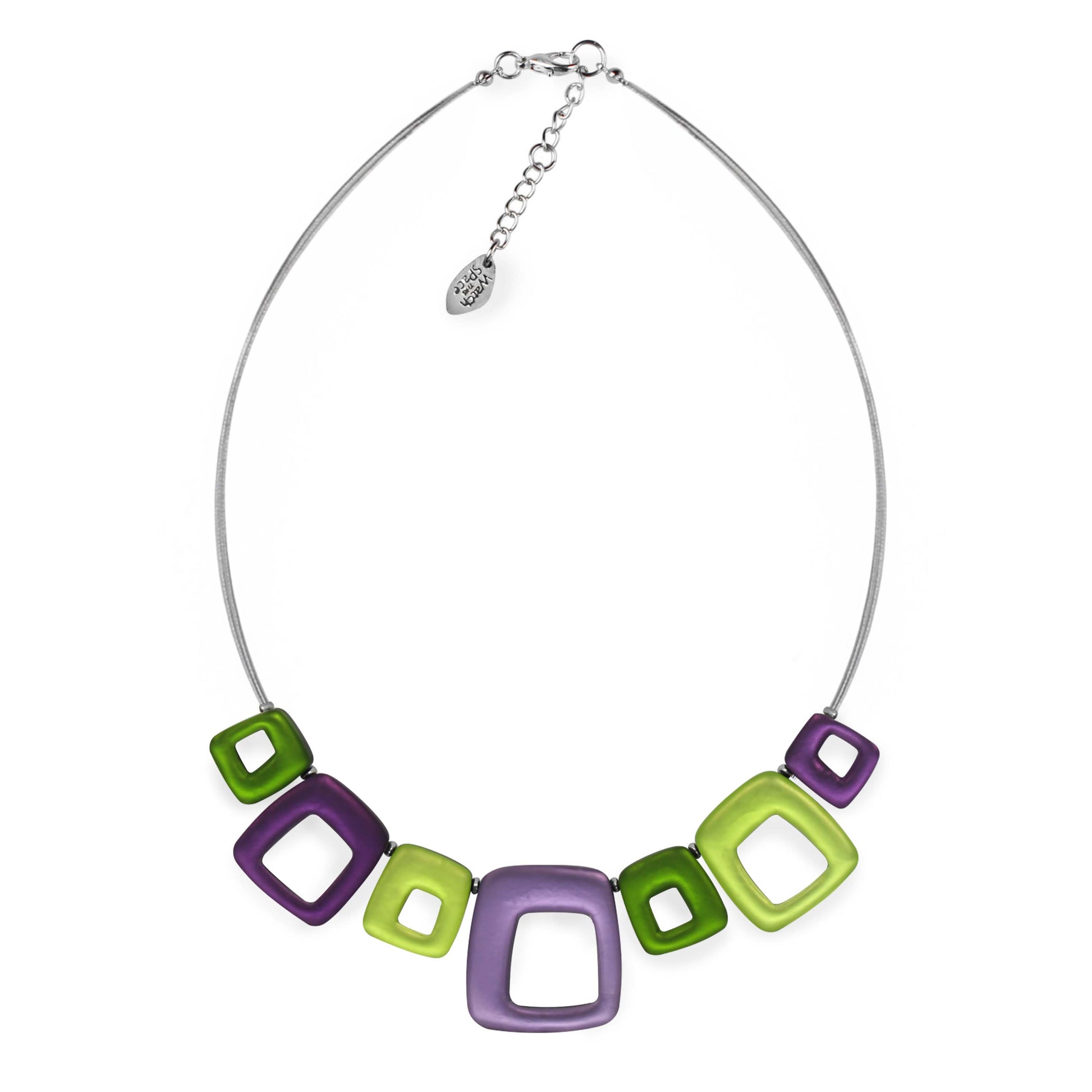 Nessie Hollow Squares Matte Necklace | The Jewellery Stop