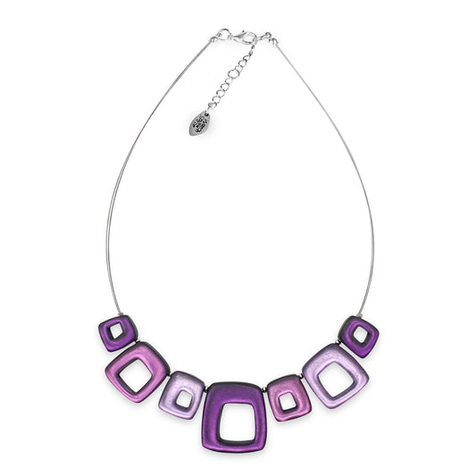 Sweetpea Hollow Squares Matte Necklace | The Jewellery Stop
