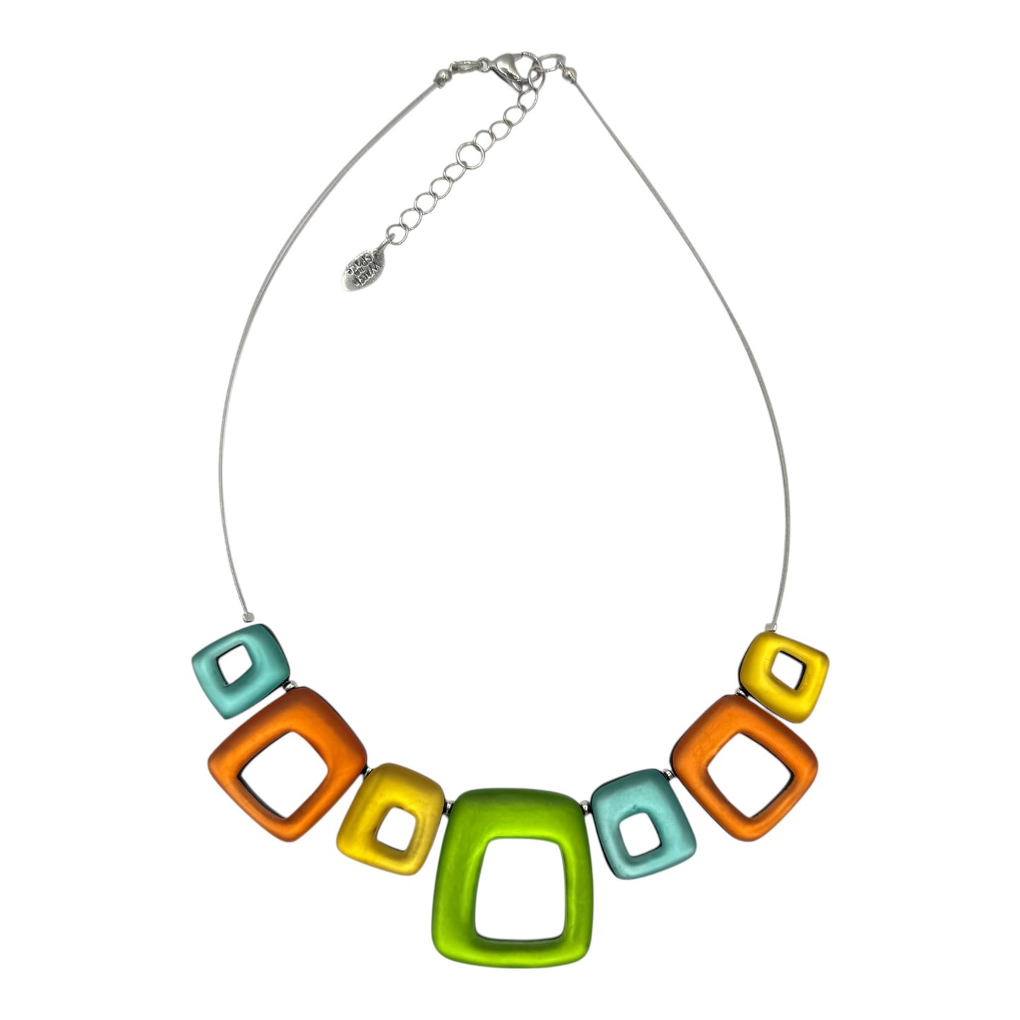 Zest Hollow Squares Matte Necklace