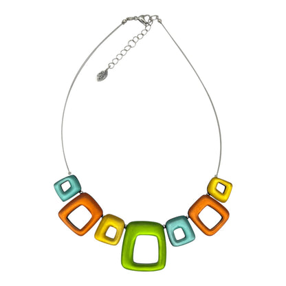 Zest Hollow Squares Matte Necklace