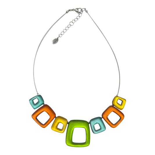 Zest Hollow Squares Matte Necklace