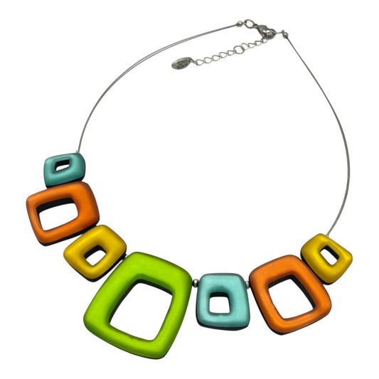 Zest Hollow Squares Matte Necklace
