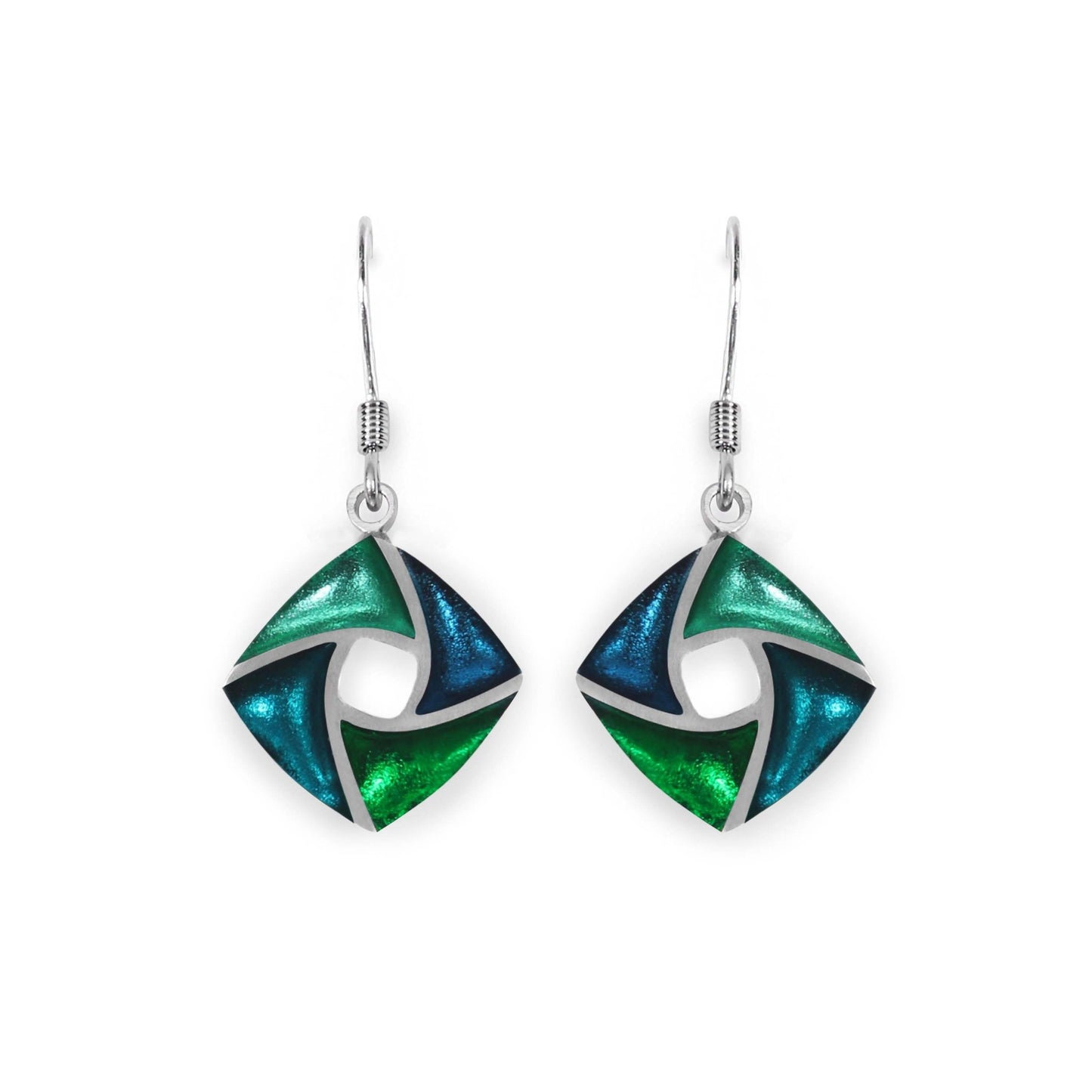 Verdigris Kite Shiny Small Fish Hook Earrings | The Jewellery Stop