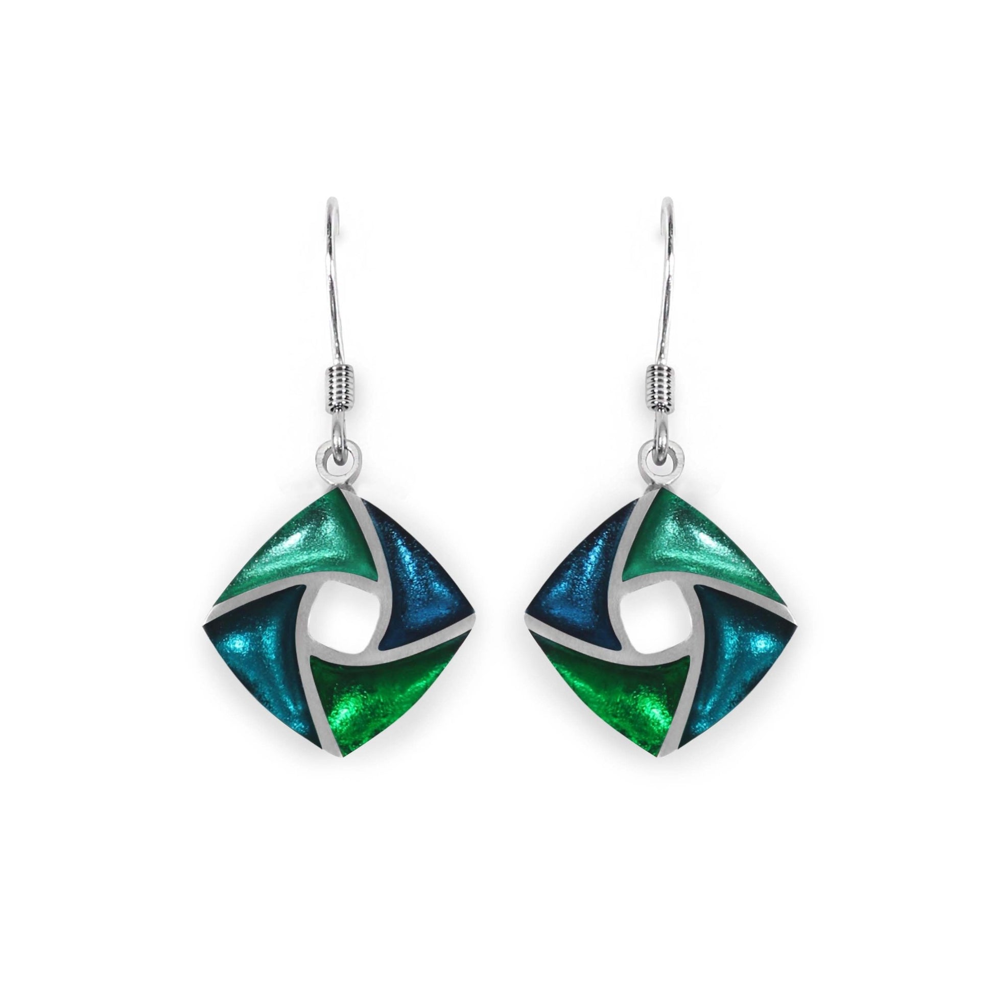 Verdigris Kite Shiny Small Fish Hook Earrings | The Jewellery Stop