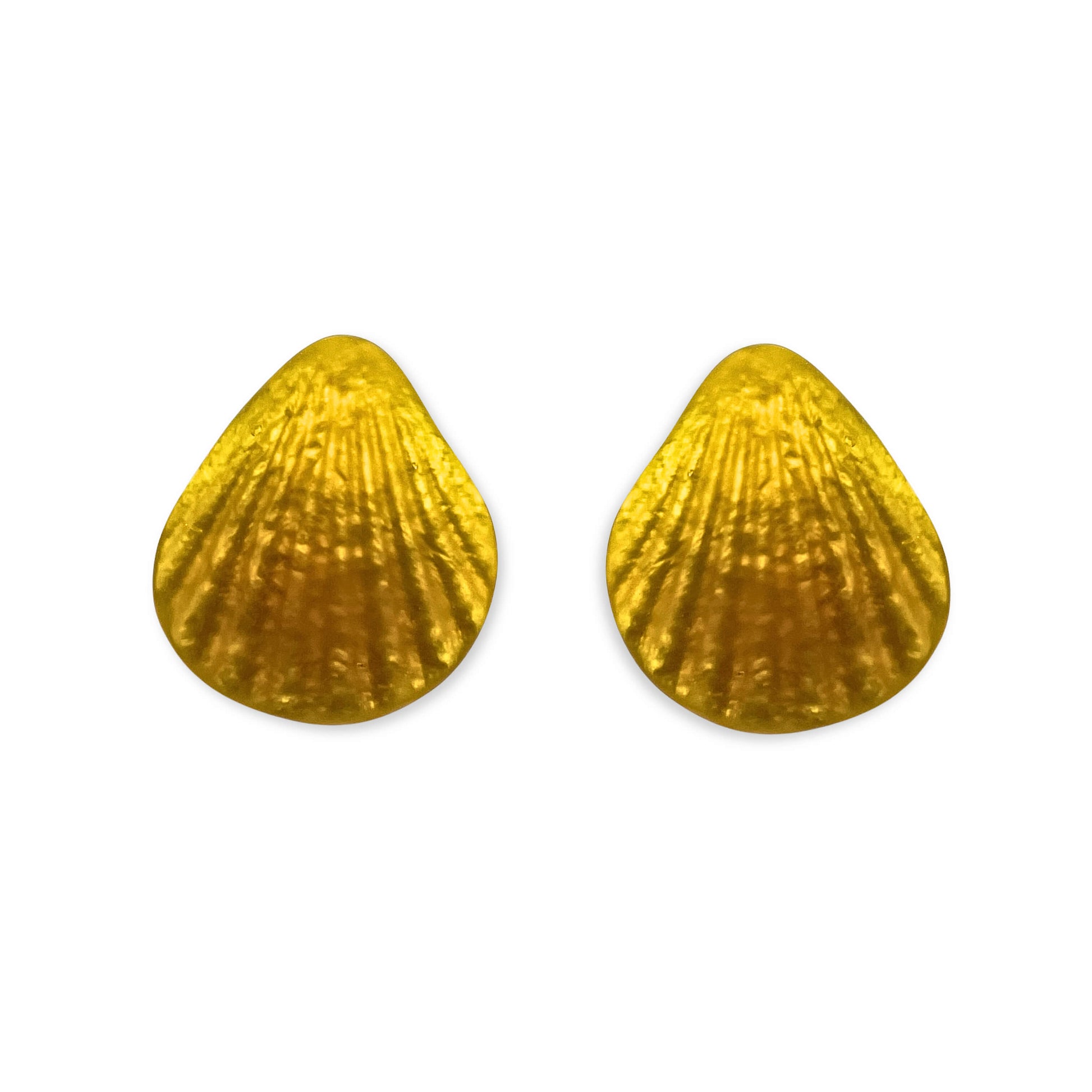 Palomino Scallop Matte Clip Earrings