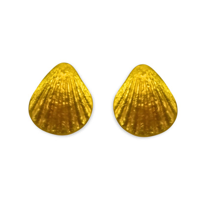 Palomino Scallop Matte Clip Earrings