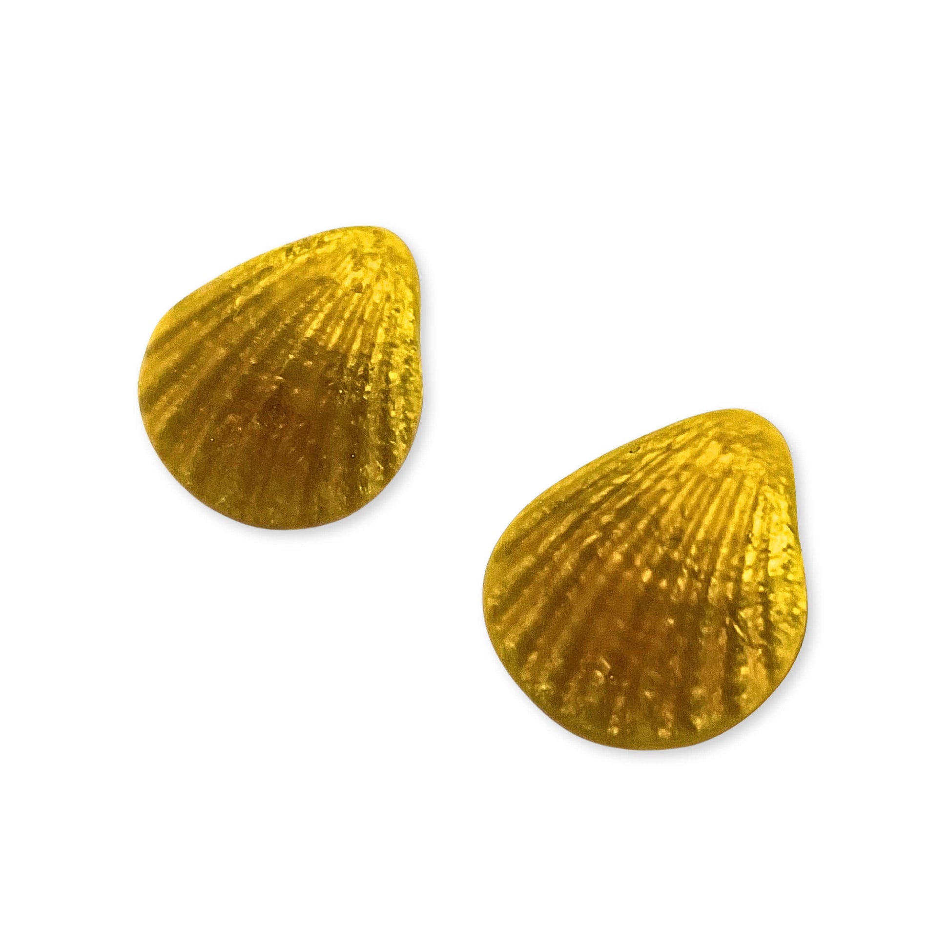 Palomino Scallop Matte Clip Earrings