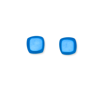 Turquoise Abstract Squares Matte Stud Earrings